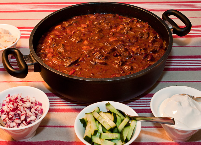 Chili con Carne med tillbehör