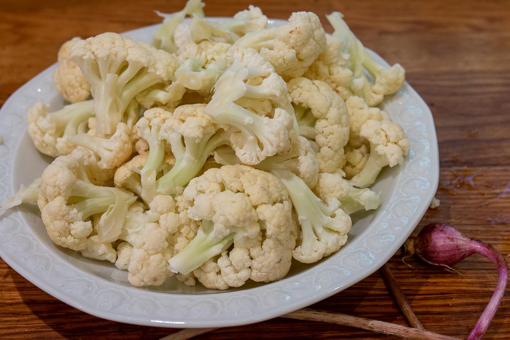 Blomkål istället för pasta till kyckling Alfredo