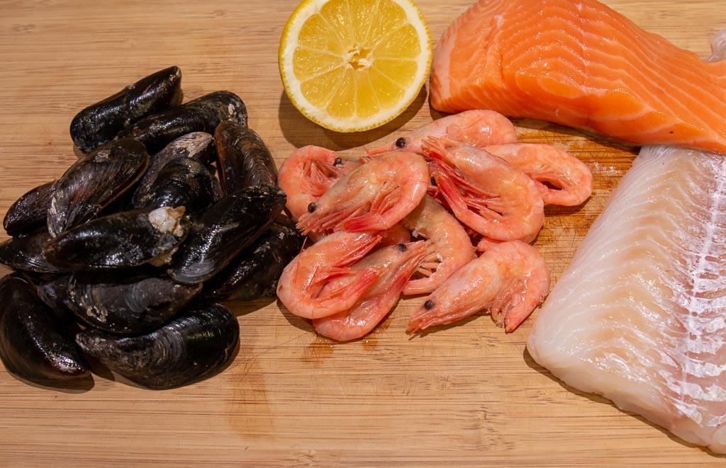 Fisk och skaldjur till grytan