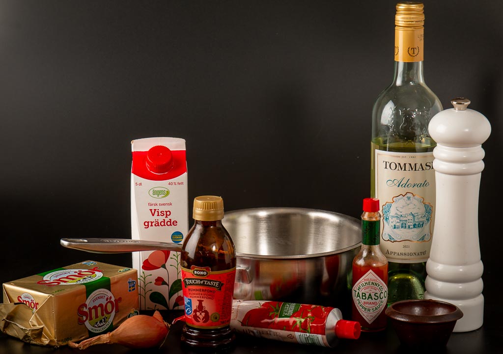 Ingredienser till hummersåsen