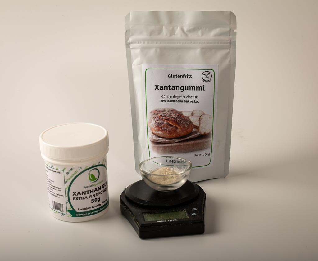 xantangummi från olika tillverkare